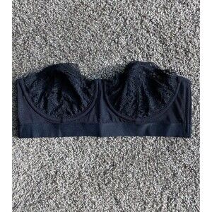 Lively Black Lace Underwire Bra 34B Unlined Mesh Supportive Bralette Style